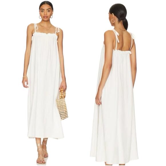 Show Me Your Mumu Angel Maxi Dress Small White Dress beach Bridal Wedding